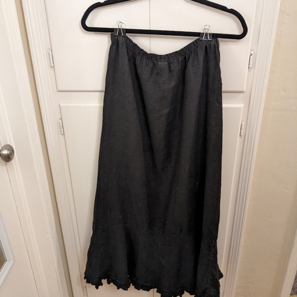 90s/ early 2000s black /linen midi/maxi skirt - Picture 5 of 7